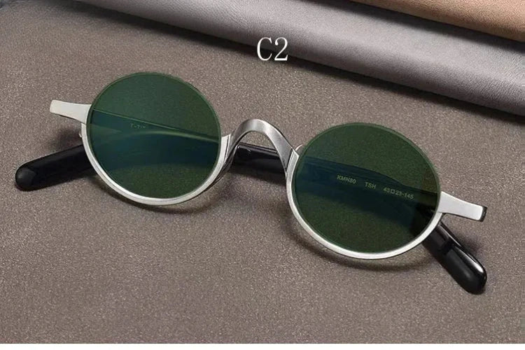 Unisex Oval Semi-Rimless Titanium Prescription Glasses Y4338 — view 10 | Rx Spectacle