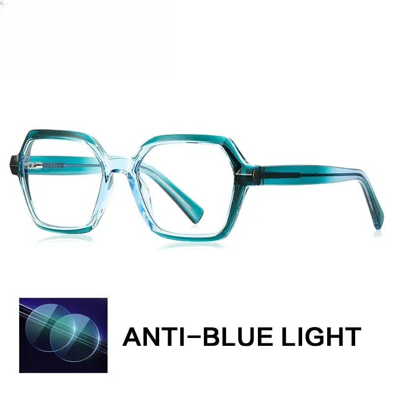 Women's Polygon Full Rim Titanium Reading Glasses G2162 — view 3 | Rx Spectacle