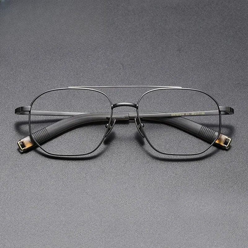 Unisex Round Full Rim Titanium Double Bridge Prescription Glasses Gxyj900 — view 7 | Rx Spectacle