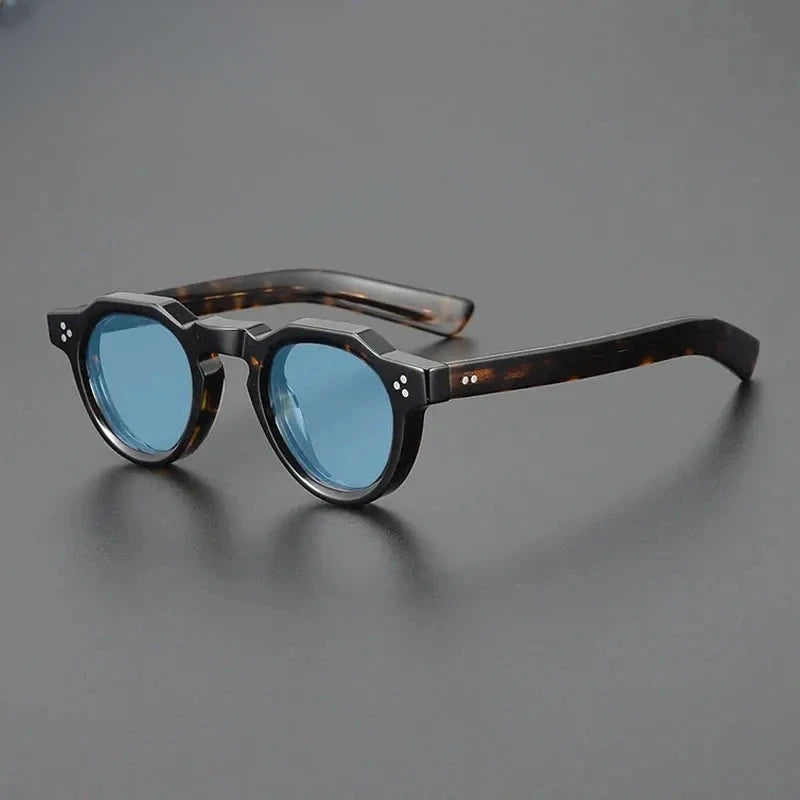 Unisex Round Full Rim Acetate Flat Top Prescription Glasses M002 — view 16 | Rx Spectacle