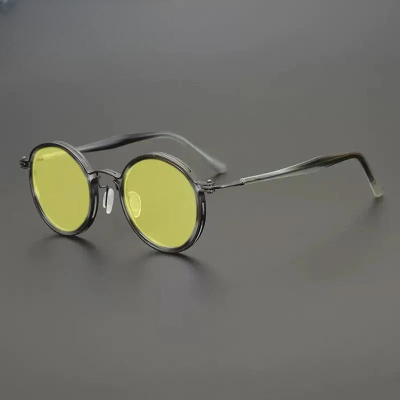 Unisex Round Full Rim Titanium Prescription Glasses Mo10 — view 15 | Rx Spectacle