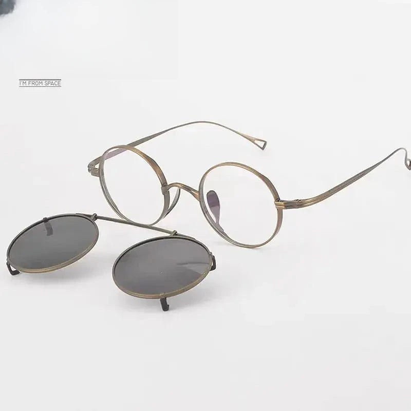 Women's Round Full Rim Titanium Clip-On Prescription Glasses 14136 — view 1 | Rx Spectacle