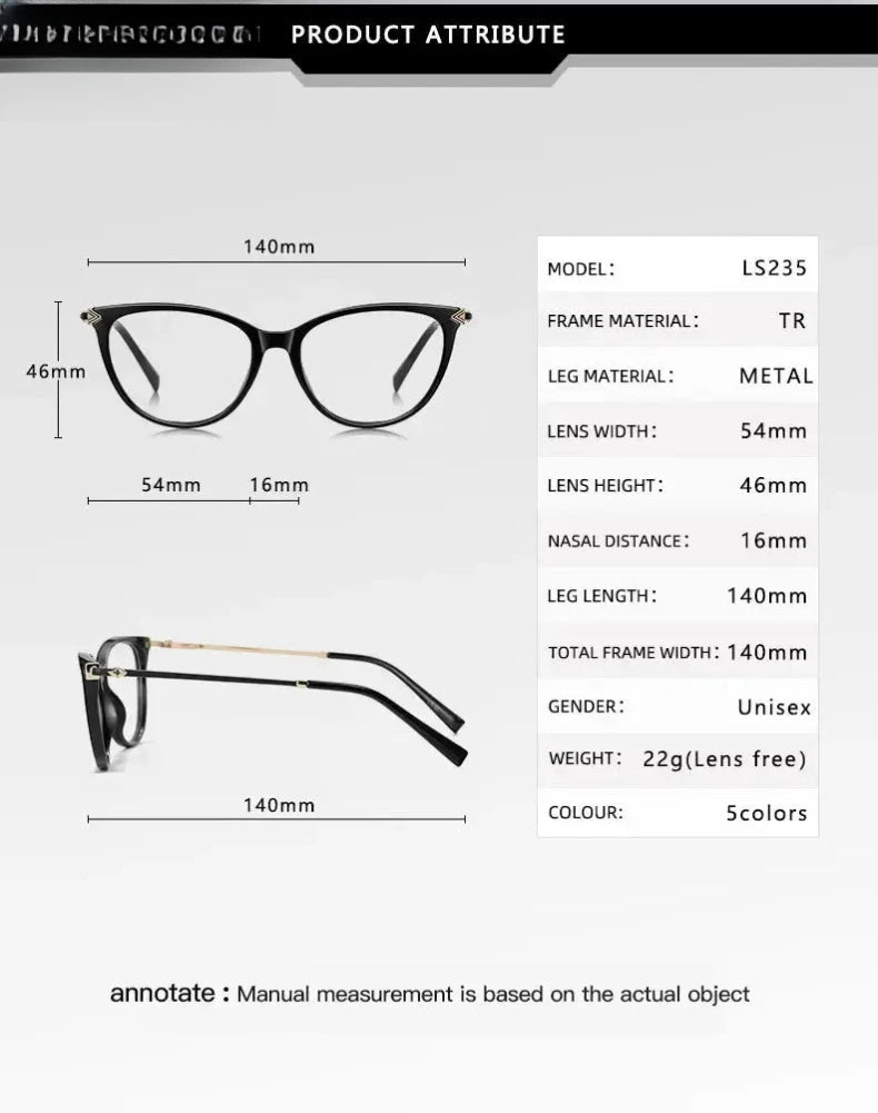 Women's Cat Eye Full Rim TR90 Reading Glasses 77235 — view 2 | Rx Spectacle
