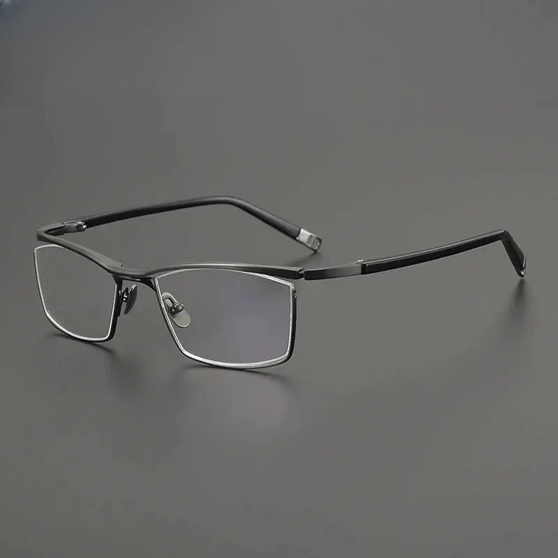 Unisex Browline Semi-Rimless Titanium Prescription Glasses Gxyj2663 — view 5 | Rx Spectacle