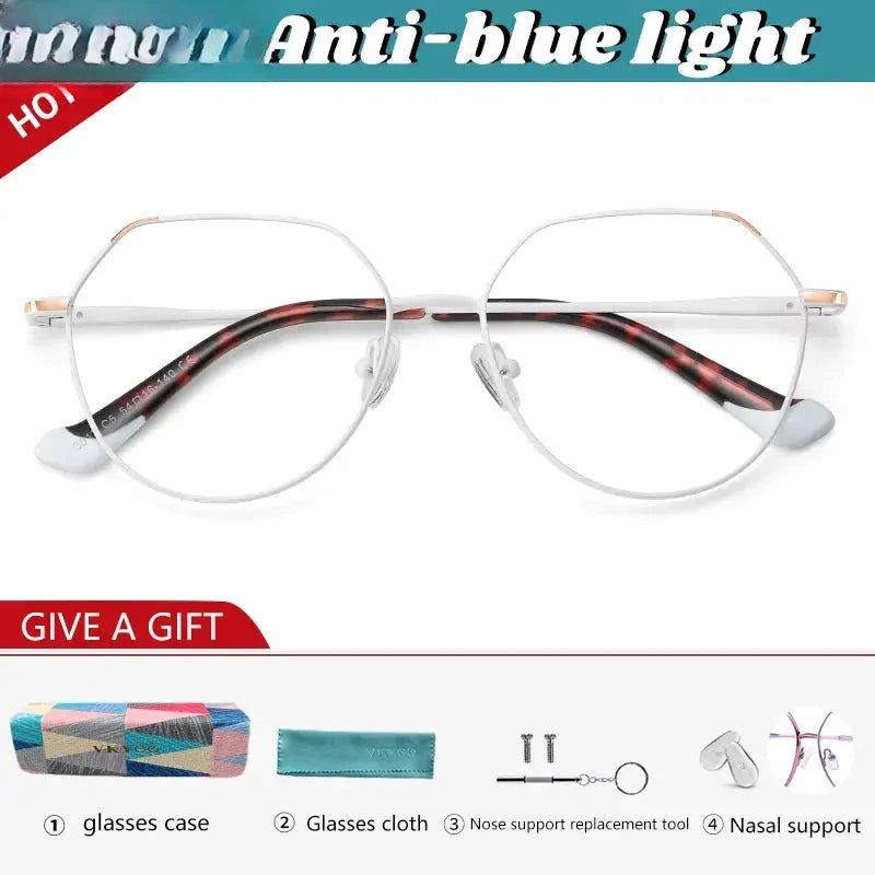 Women's Polygon Full Rim Stainless Steel Reading Glasses 3013 — view 11 | Rx Spectacle