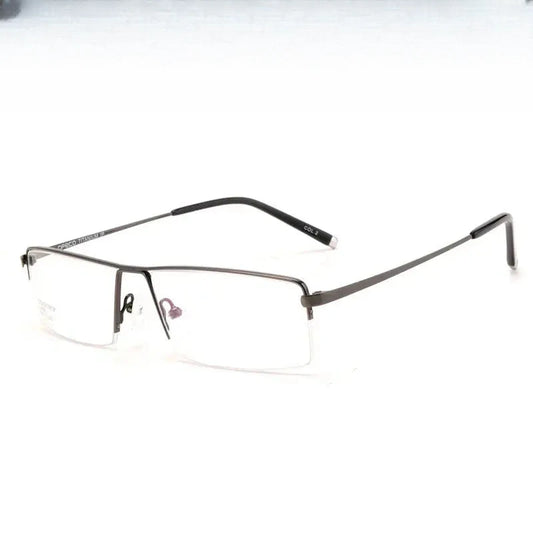 Men's Square Semi-Rimless Titanium Prescription Glasses 68095 — view 1 | Rx Spectacle
