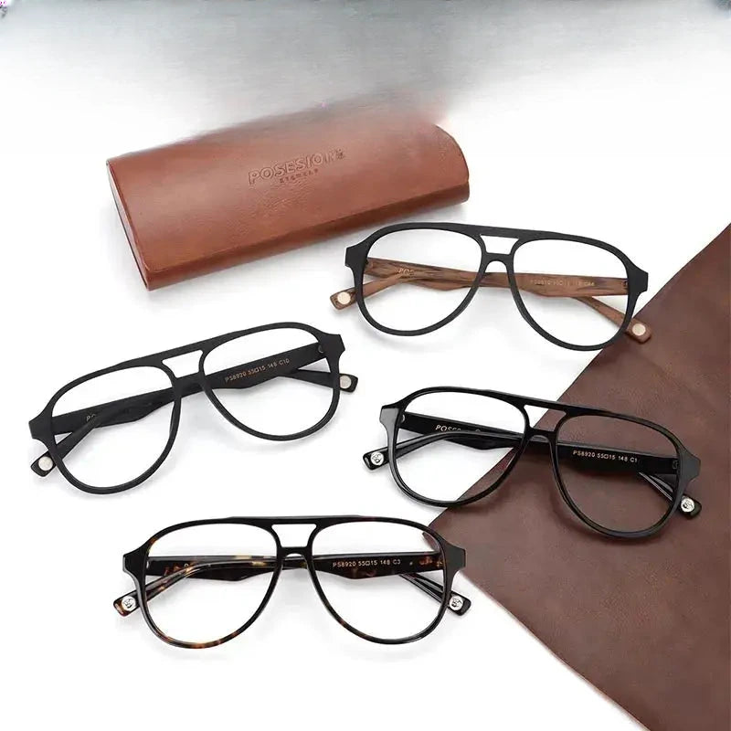 Unisex Oval Full Rim Acetate Double Bridge Prescription Glasses 892000 — view 1 | Rx Spectacle