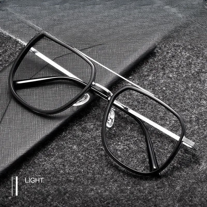 Unisex Square Full Rim Titanium Prescription Glasses 2218YJ — view 1 | Rx Spectacle