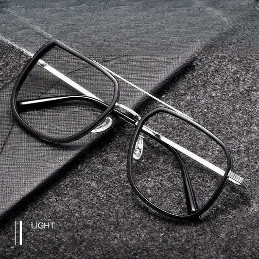 Unisex Square Full Rim Titanium Prescription Glasses 2218YJ — view 1 | Rx Spectacle