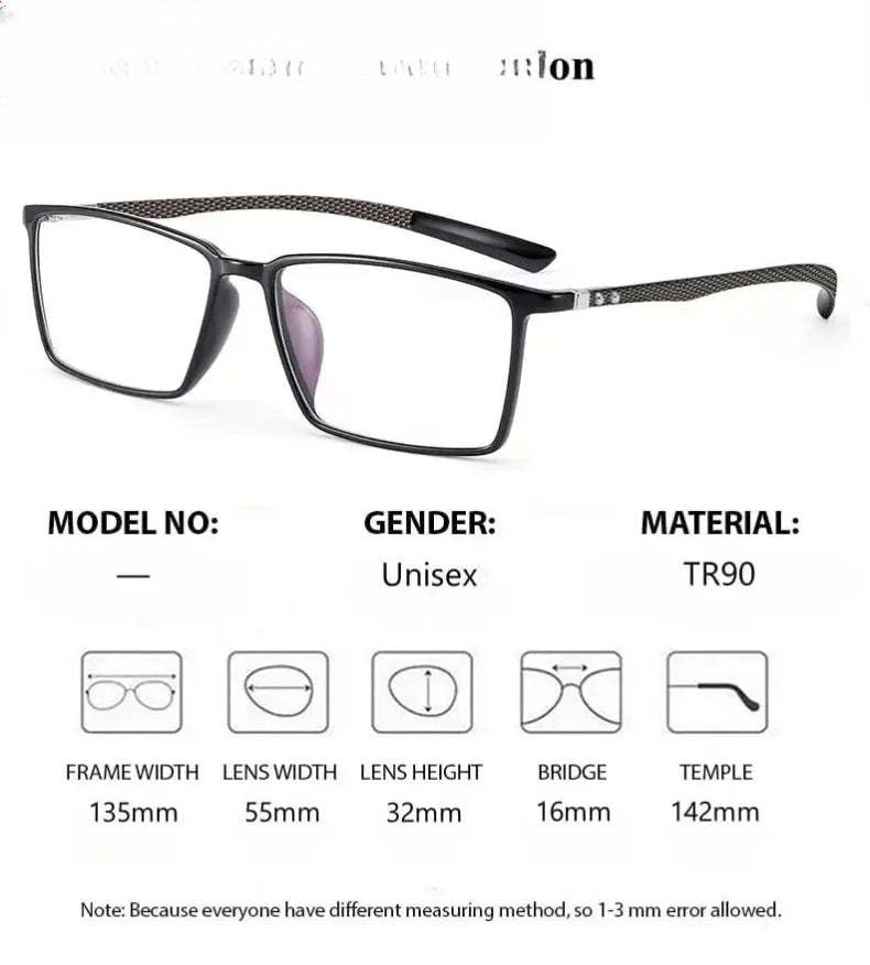 Women's Square Full Rim Titanium Prescription Glasses 61135 — view 4 | Rx Spectacle