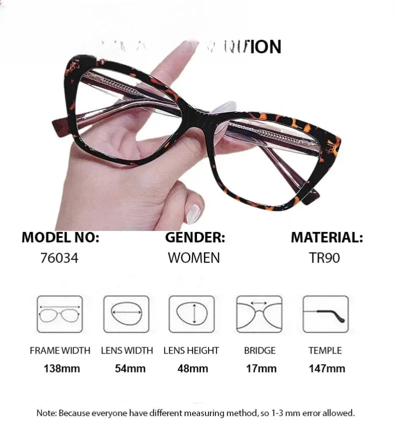 Women's Cat Eye Full Rim Titanium Prescription Glasses 76034 — view 2 | Rx Spectacle