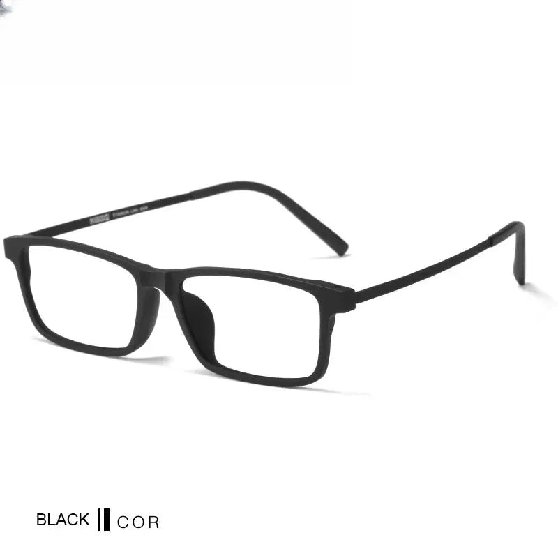 Unisex Square Full Rim Titanium Prescription Glasses 618836 — view 5 | Rx Spectacle