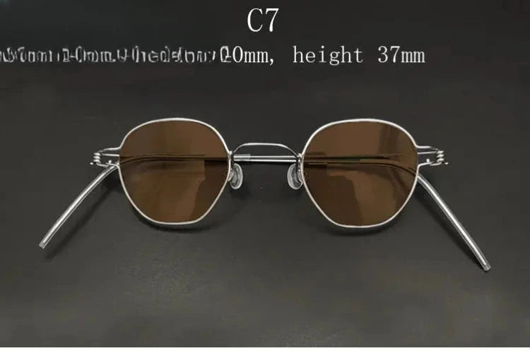 Unisex Polygon Full Rim Stainless Steel Prescription Glasses Y13840 — view 13 | Rx Spectacle