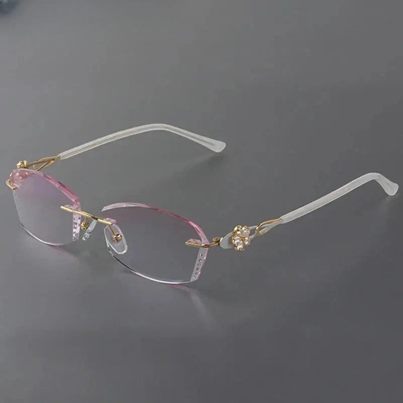 Women's Oval Rimless Titanium Prescription Glasses 28894 — view 1 | Rx Spectacle