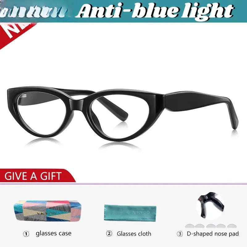 Women's Cat Eye Full Rim Titanium Oversized Reading Glasses — view 5 | Rx Spectacle