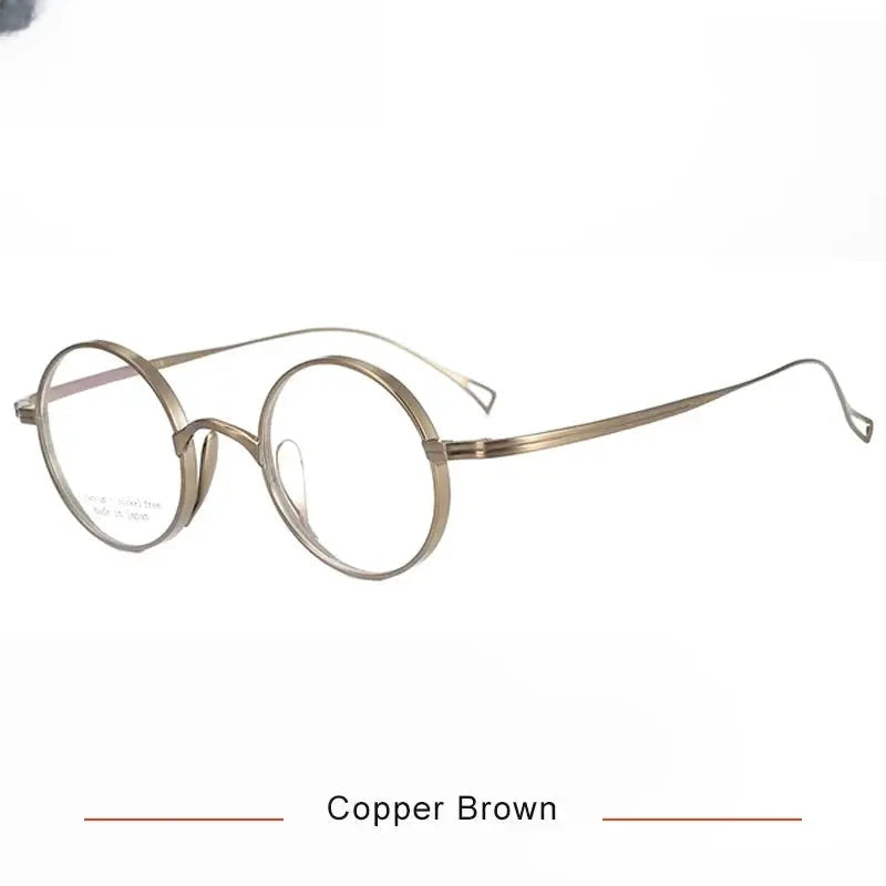 Women's Round Full Rim Titanium Prescription Glasses 10518 — view 5 | Rx Spectacle