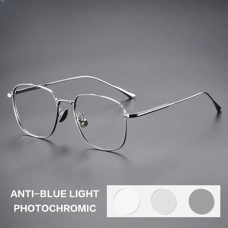 Unisex Polygon Full Rim Titanium Reading Glasses 531845 — view 4 | Rx Spectacle