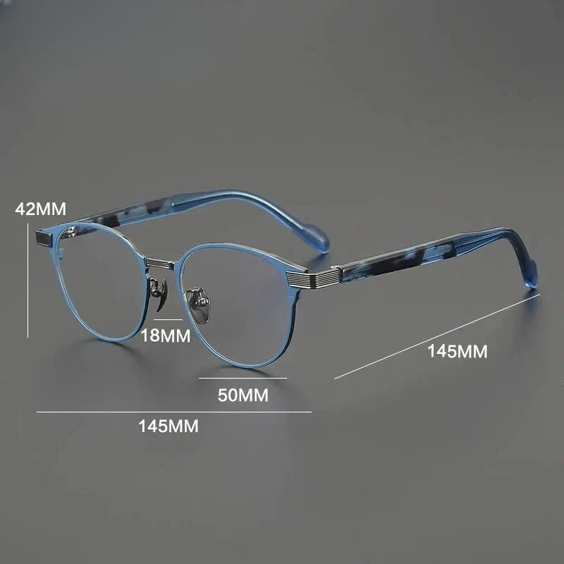 Unisex Oval Full Rim Titanium Prescription Glasses 190073 — view 2 | Rx Spectacle