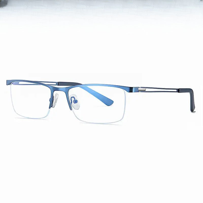 Unisex Browline Semi-Rimless Alloy Prescription Glasses 591663 — view 1 | Rx Spectacle