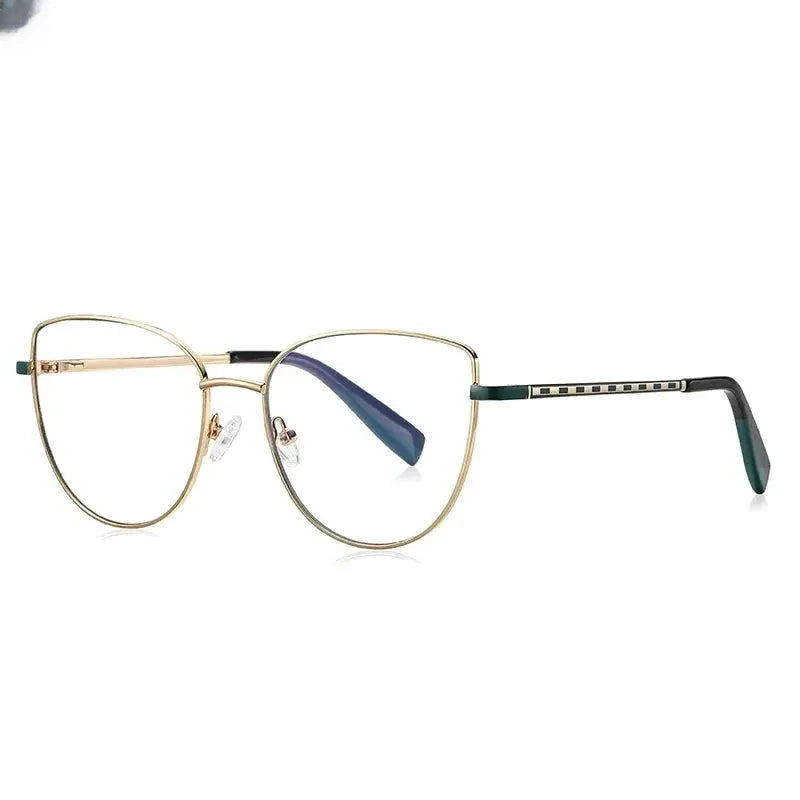 Women's Cat Eye Full Rim Alloy Reading Glasses 3060 — view 9 | Rx Spectacle