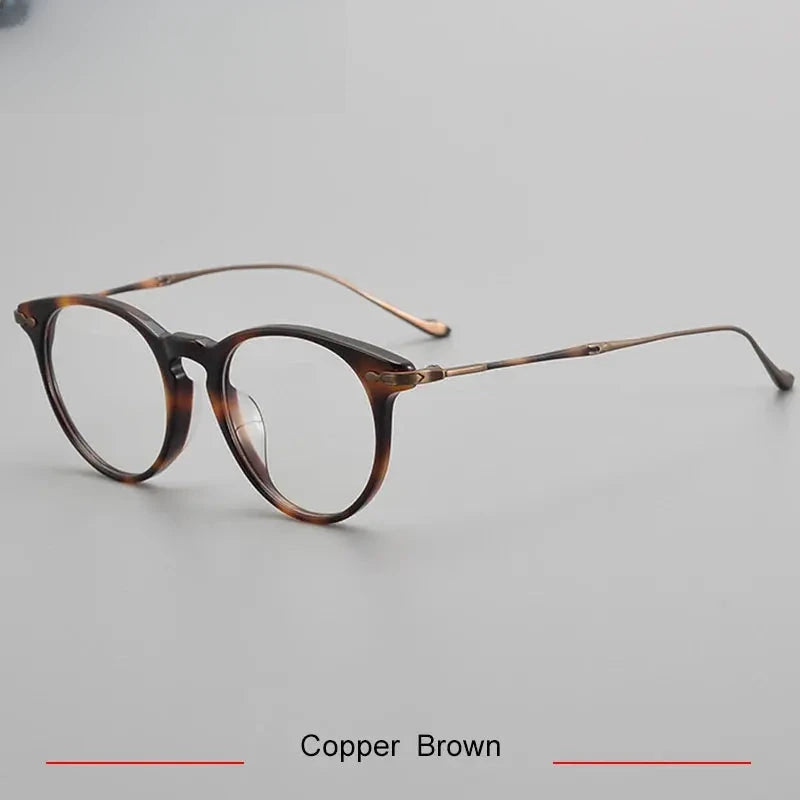 Unisex Round Full Rim Titanium Prescription Glasses 715889 — view 5 | Rx Spectacle