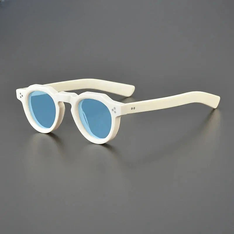 Unisex Round Full Rim Acetate Flat Top Prescription Glasses M002 — view 28 | Rx Spectacle