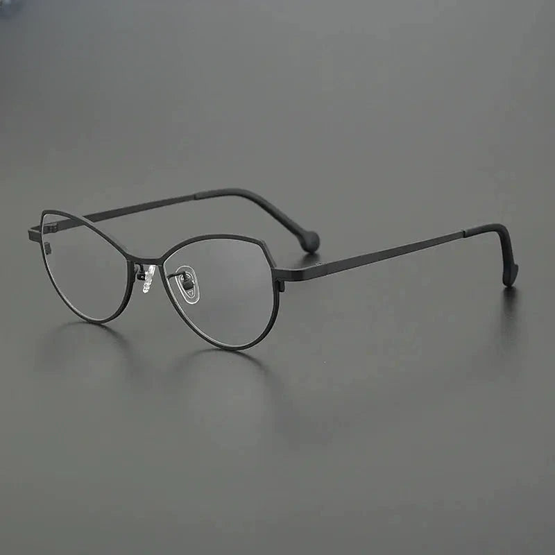Unisex Browline Full Rim Titanium Prescription Glasses Gxy85848 — view 9 | Rx Spectacle