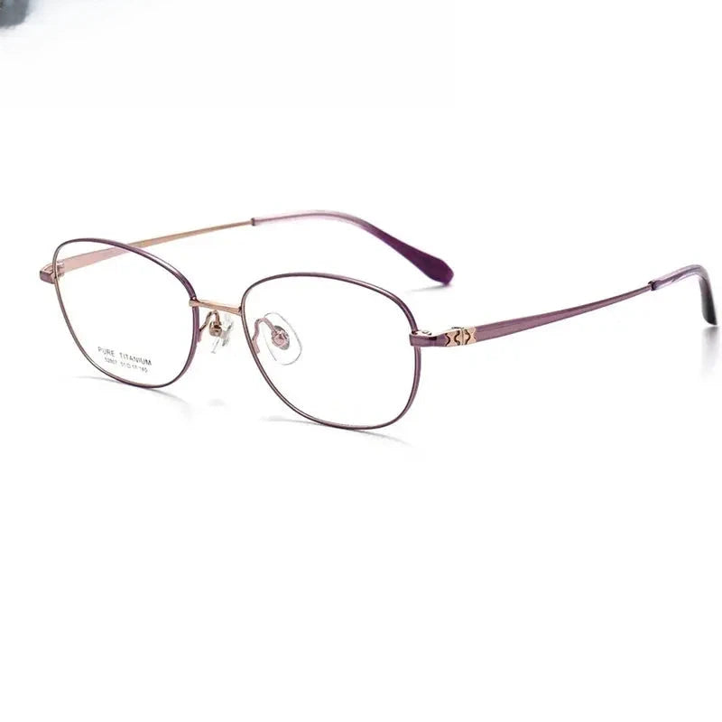 Women's Oval Full Rim Titanium Prescription Glasses 852807 — view 4 | Rx Spectacle