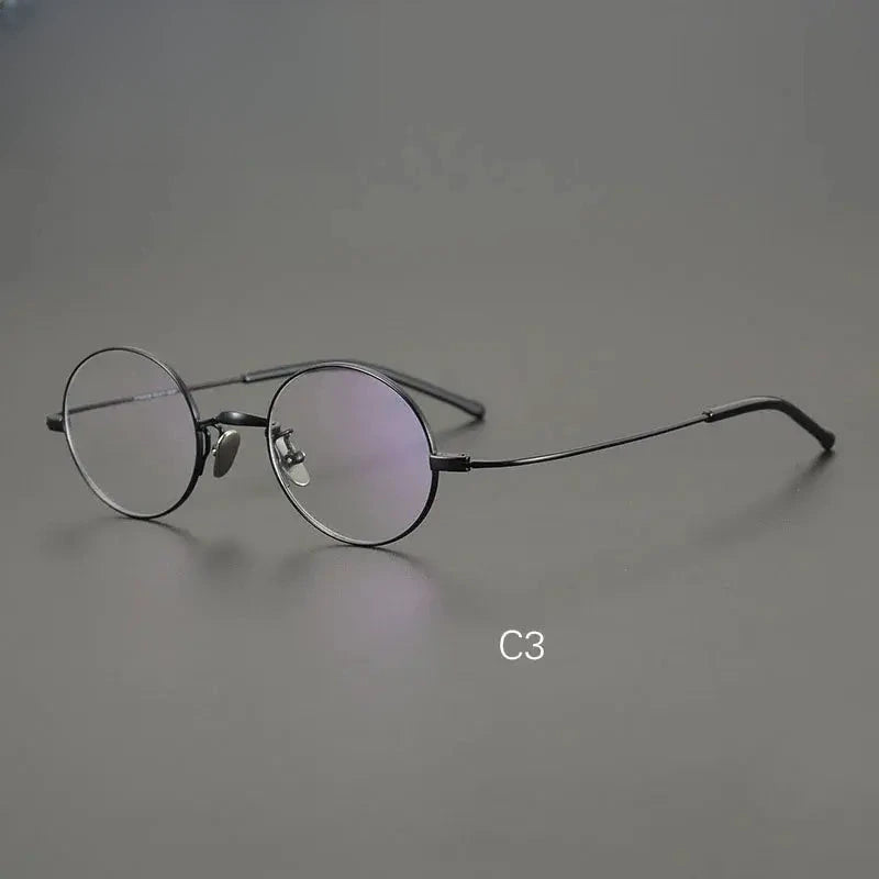 Unisex Oval Full Rim Titanium Prescription Glasses 563143 — view 5 | Rx Spectacle