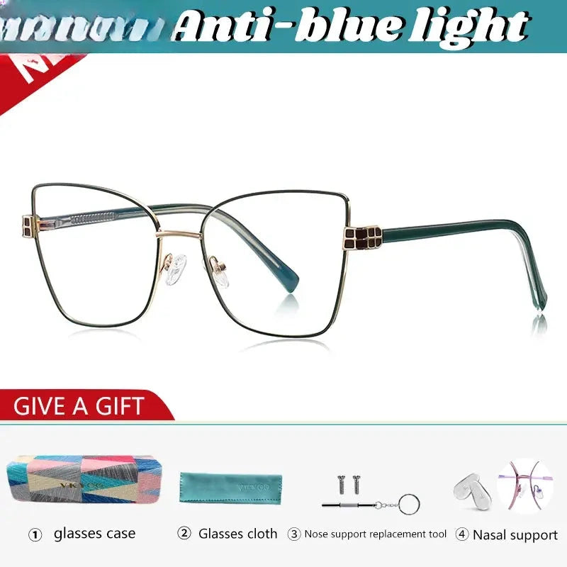 Women's Butterfly Full Rim Alloy Reading Glasses 423141 — view 7 | Rx Spectacle