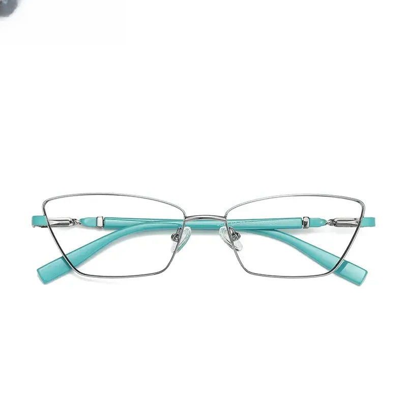 Unisex Square Full Rim Stainless Steel Reading Glasses 3012 — view 5 | Rx Spectacle