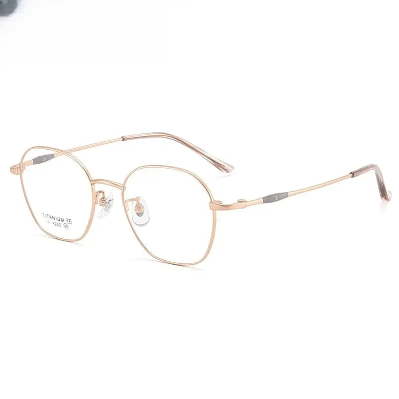 Unisex Polygon Full Rim Titanium Prescription Glasses 406292 — view 3 | Rx Spectacle