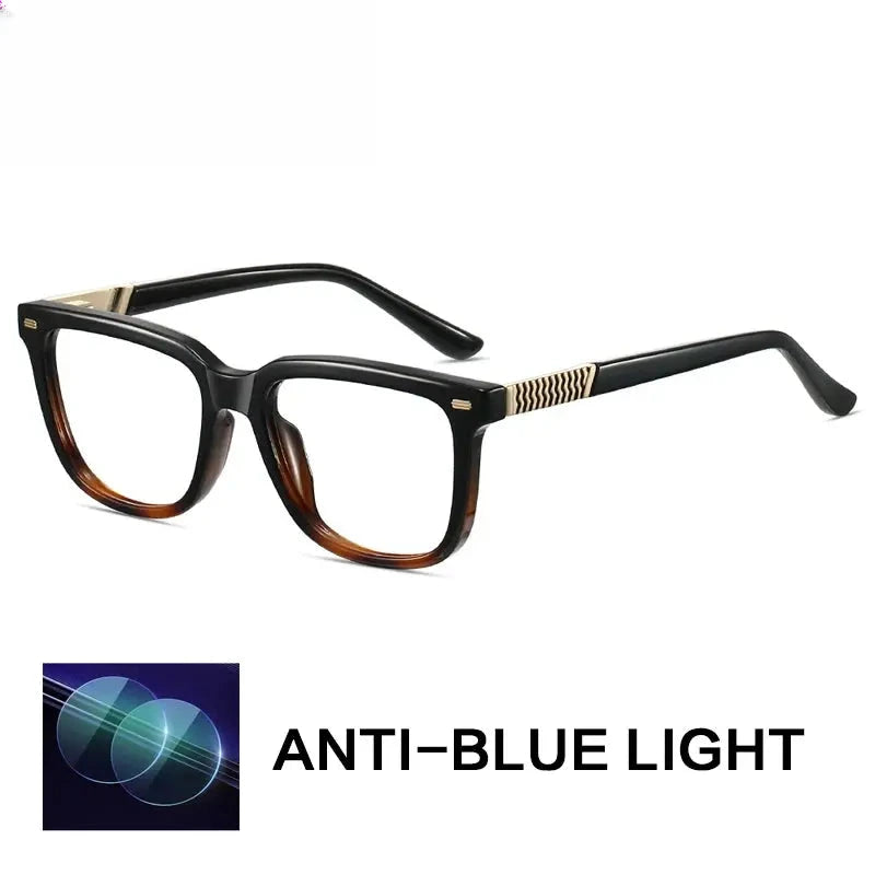 Unisex Square Full Rim Titanium Reading Glasses G84006 — view 5 | Rx Spectacle