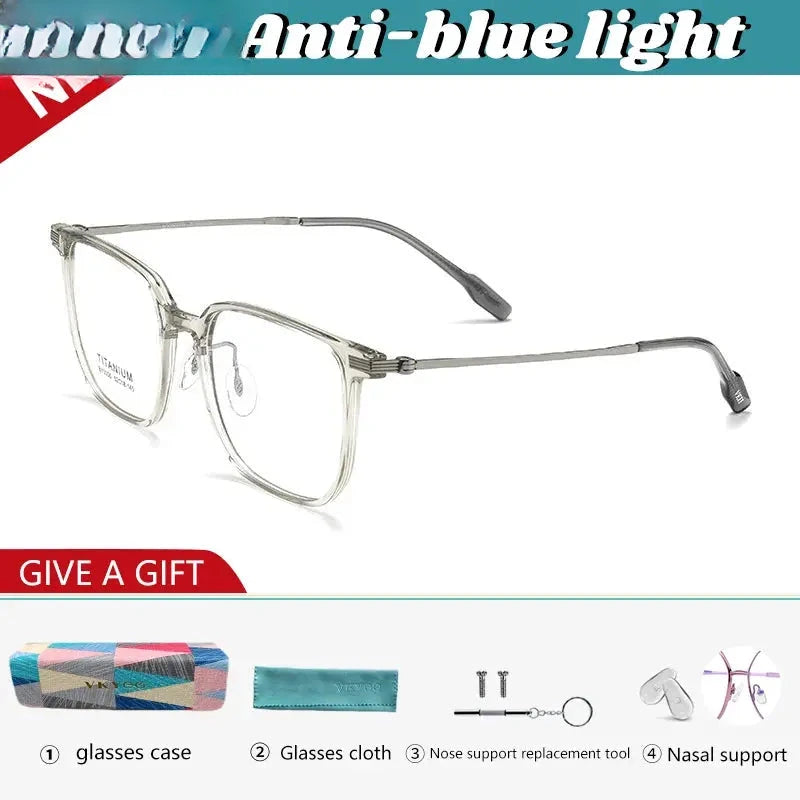Unisex Square Full Rim Titanium Reading Glasses 623006 — view 3 | Rx Spectacle