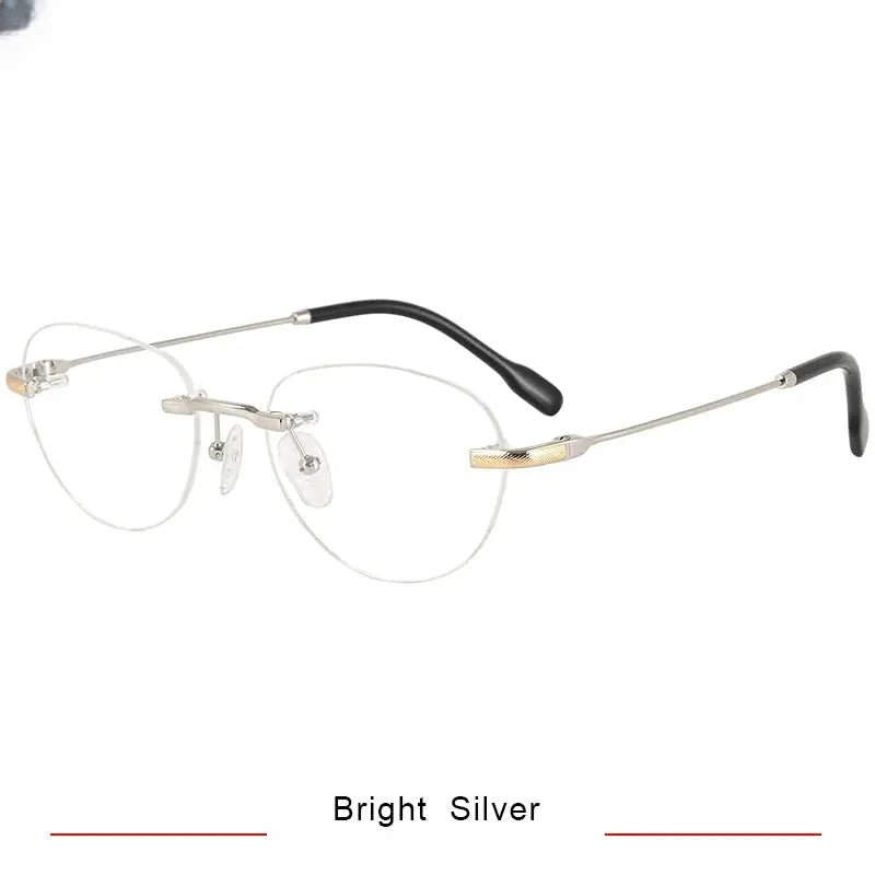 Women's Polygon Rimless Titanium Prescription Glasses 450026 — view 6 | Rx Spectacle
