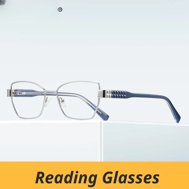 Women's Cat Eye Full Rim Alloy Reading Glasses 963168 — view 1 | Rx Spectacle