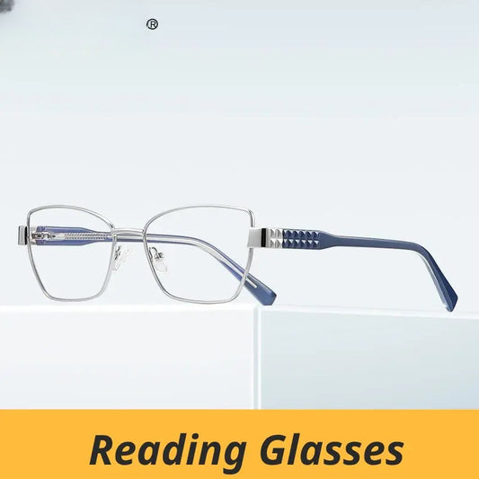 Women's Cat Eye Full Rim Alloy Reading Glasses 963168 — view 1 | Rx Spectacle