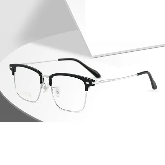 Men's Square Full Rim Titanium Prescription Glasses 231947 — view 1 | Rx Spectacle