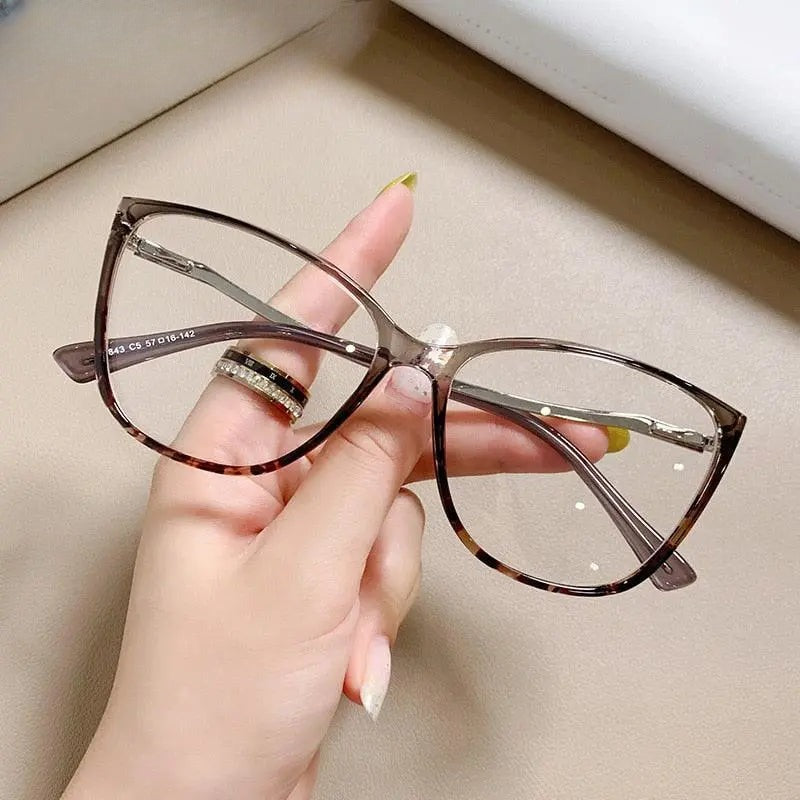Women's Cat Eye Full Rim Titanium Prescription Glasses 7843 — view 1 | Rx Spectacle