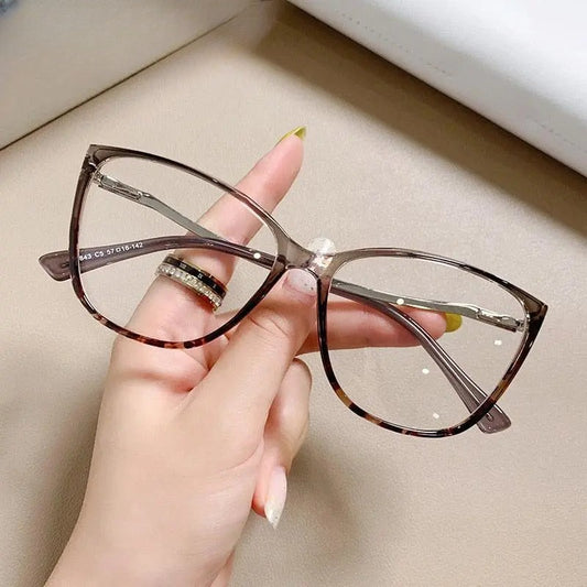Women's Cat Eye Full Rim Titanium Prescription Glasses 7843 — view 1 | Rx Spectacle