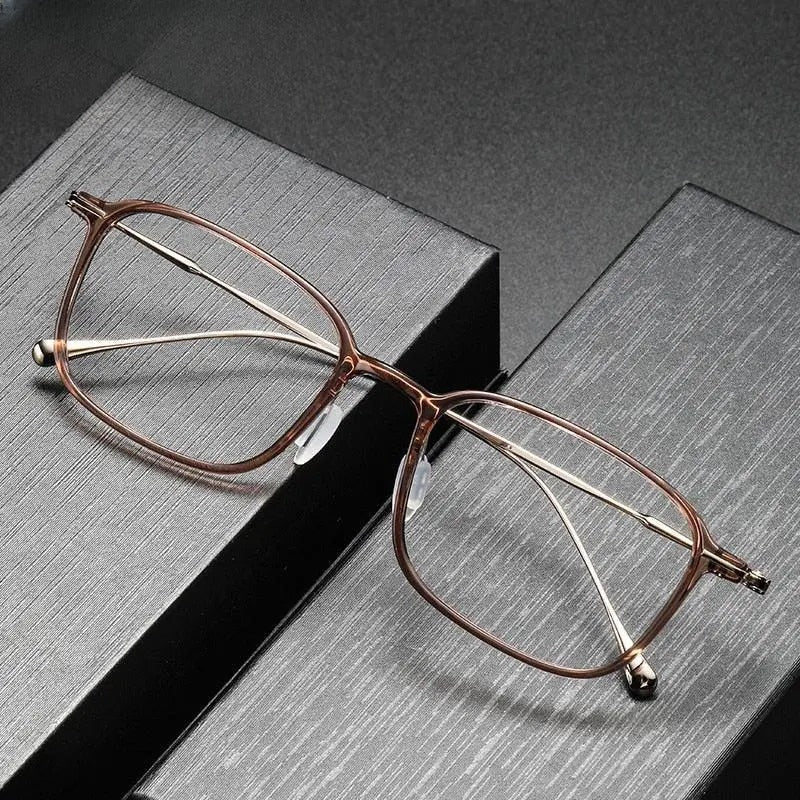 Unisex Square Full Rim Titanium Prescription Glasses 8644 — view 1 | Rx Spectacle