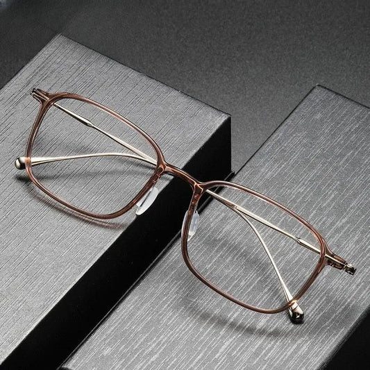 Unisex Square Full Rim Titanium Prescription Glasses 8644 — view 1 | Rx Spectacle