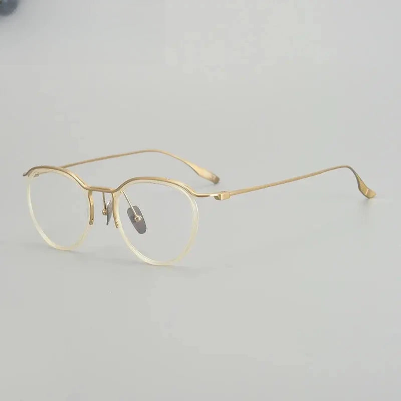 Unisex Oval Full Rim Titanium Prescription Glasses 131676 — view 3 | Rx Spectacle