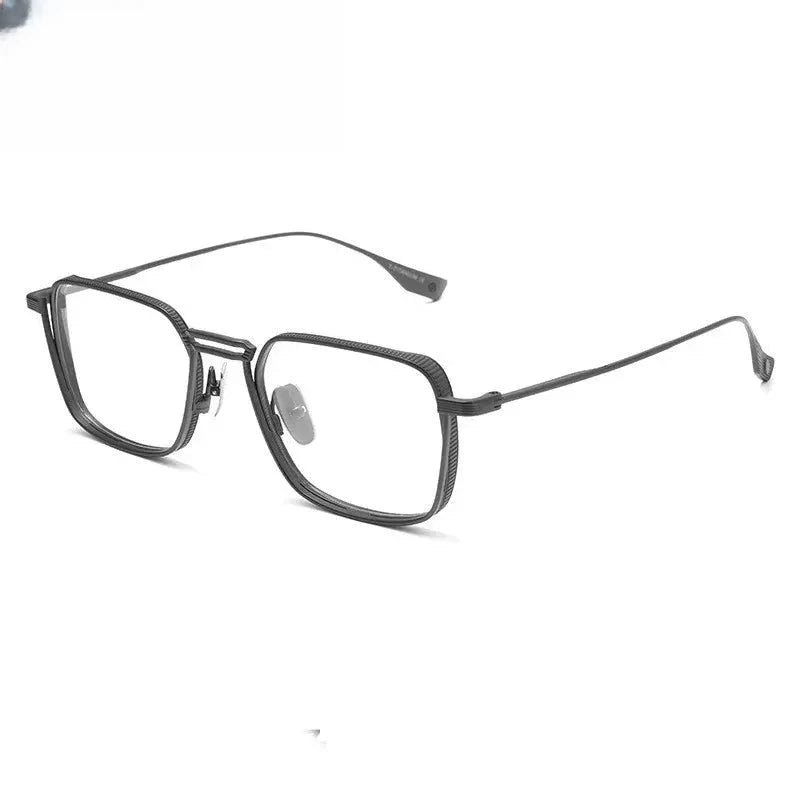 Men's Square Full Rim Titanium Double Bridge Prescription Glasses 276125 — view 6 | Rx Spectacle