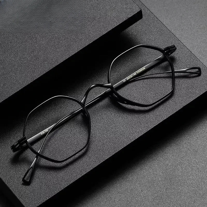 Unisex Polygon Full Rim Titanium Prescription Glasses 369152 — view 1 | Rx Spectacle