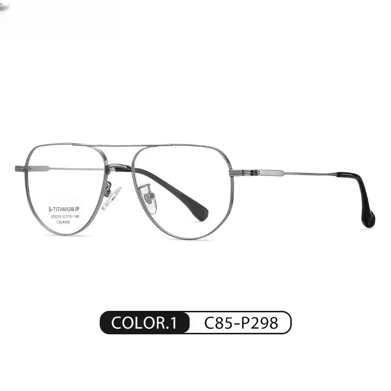 Men's Square Full Rim Titanium Double Bridge Reading Glasses St6219 — view 6 | Rx Spectacle