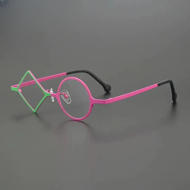 Women's Round Full Rim Titanium Prescription Glasses G85852 — view 3 | Rx Spectacle