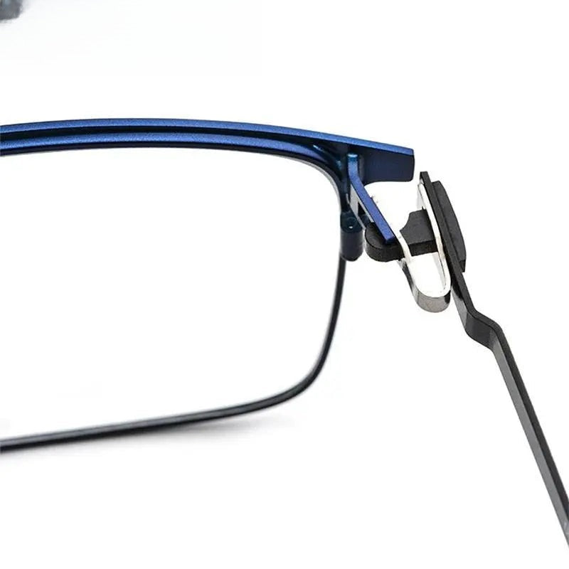 Men's Square Full Rim Titanium Prescription Glasses 9847 — view 7 | Rx Spectacle