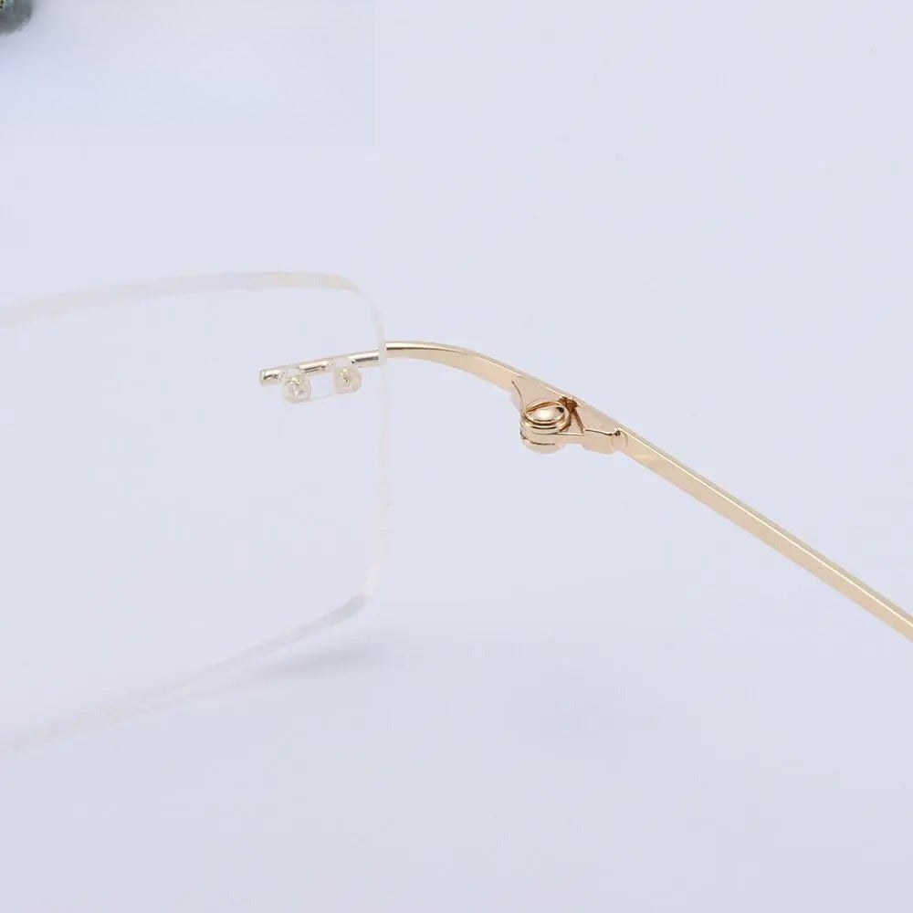 Men's Rectangular Rimless Titanium Prescription Glasses 1189 — view 15 | Rx Spectacle