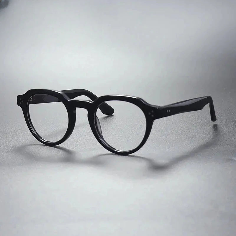 Unisex Round Full Rim Acetate Flat Top Prescription Glasses Gxyj1499 — view 2 | Rx Spectacle